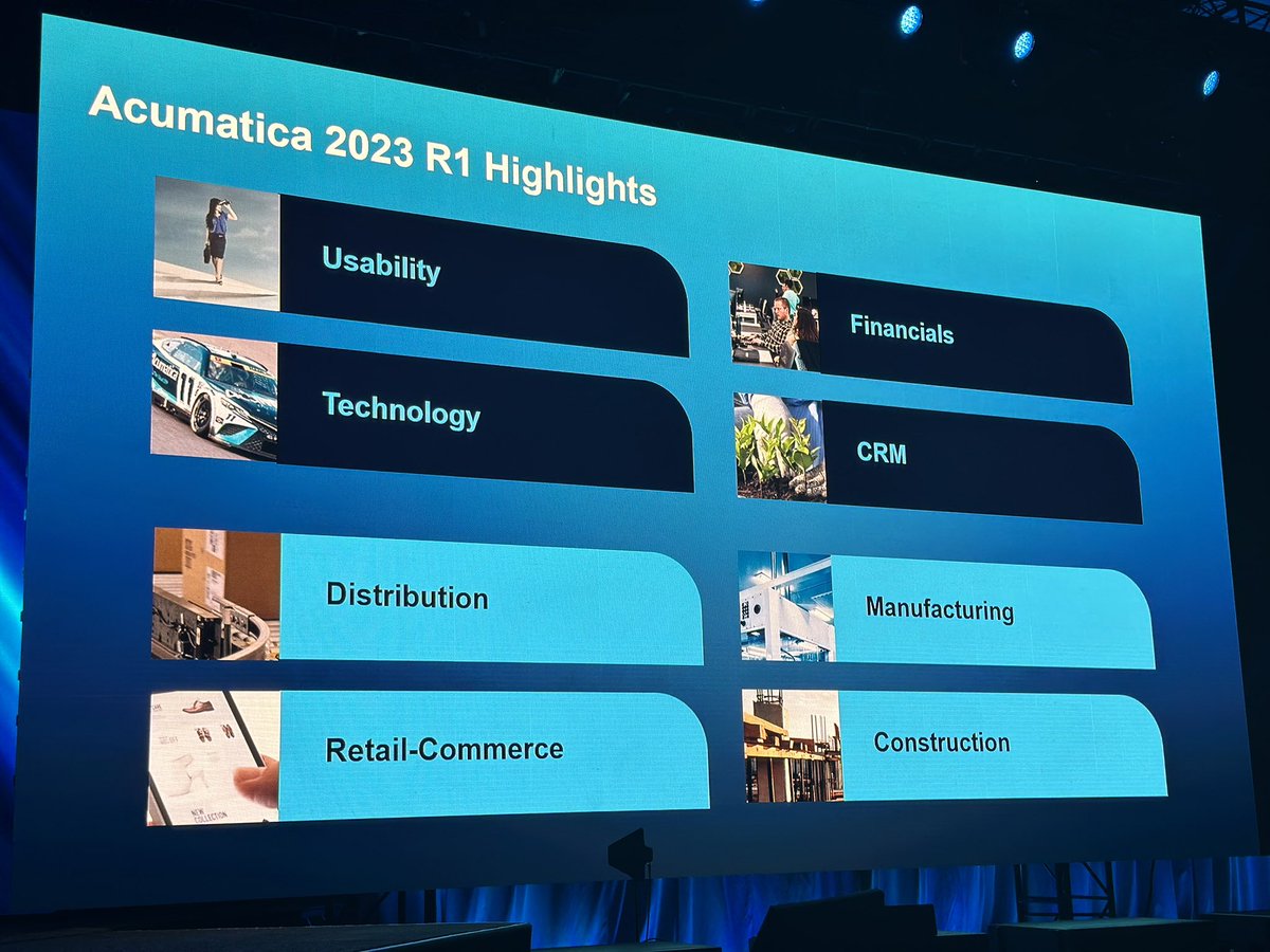 Acumatica's tweet photo. Highlights of our #Acumatica2023R1 release! #AcumaticaSummit https://t.co/gLBlTjtjmd