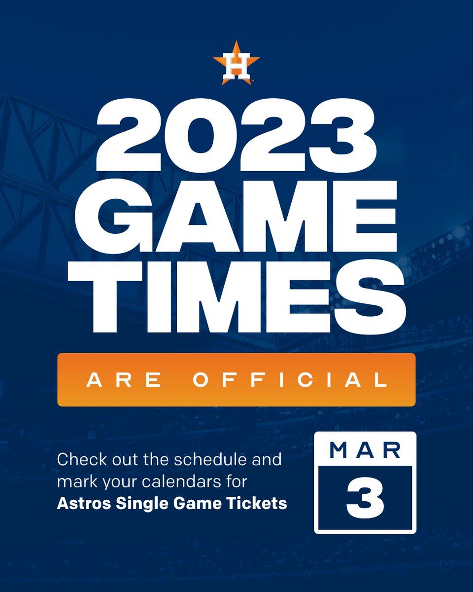 Houston Astros on X: ⬇️ 2023 Game Times ⬇️ 🗓