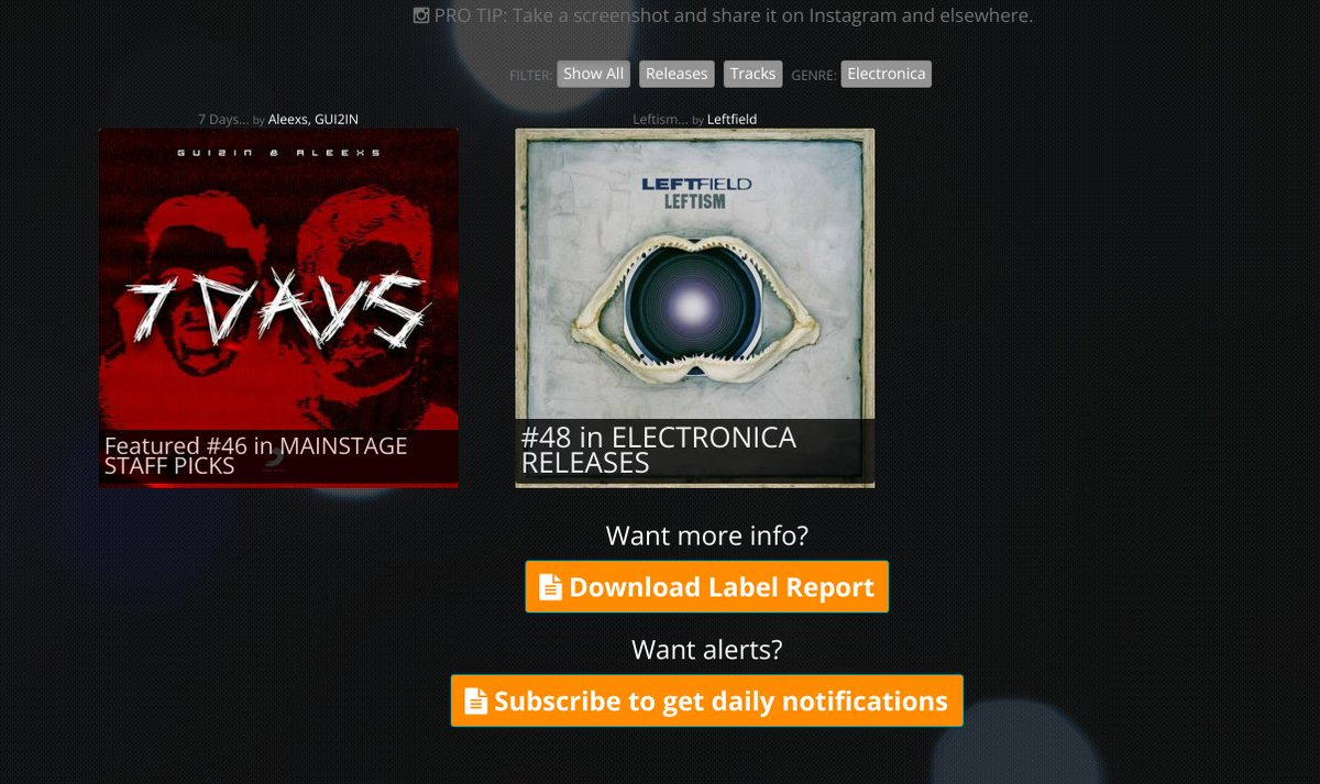 @sonymusicglobal is CHARTED 1x @ Beatport. BIGUP to Leftfield README beattracker.com/label/sony-mus…