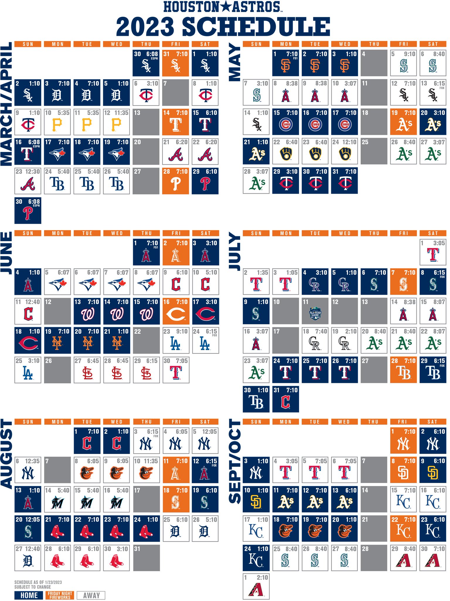 Houston Astros on Twitter "The full schedule. 🔸 Thursday Night Baseball on OpeningDay 🔹 14