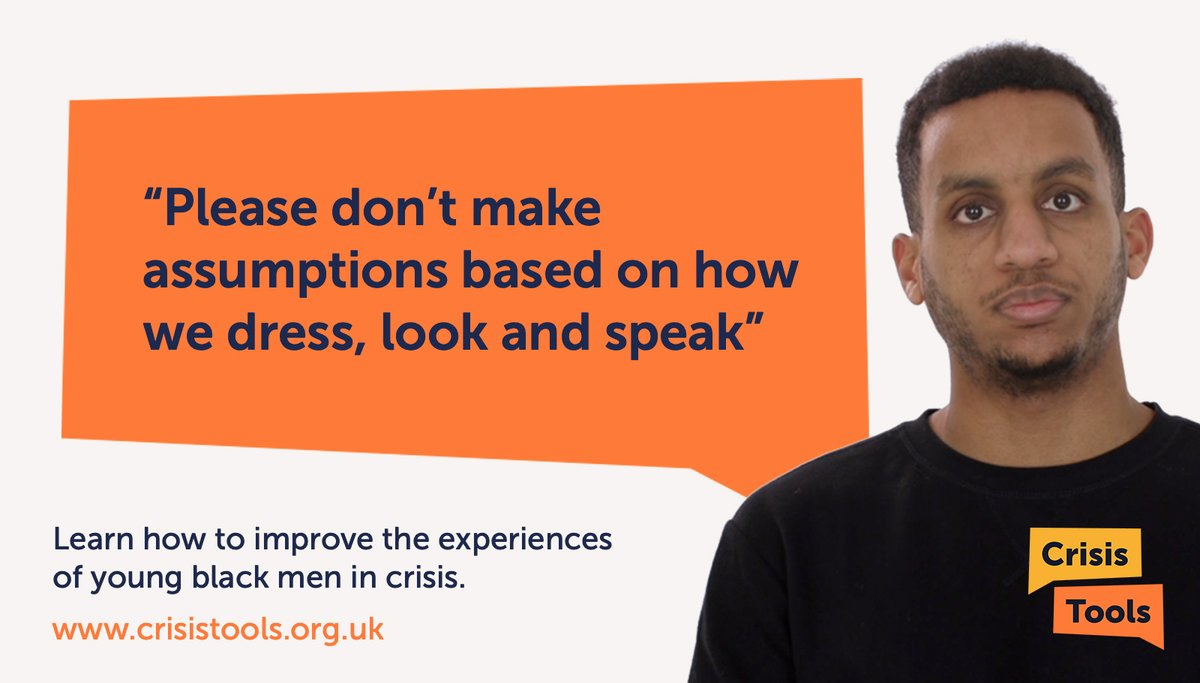 CrisisToolsCYP's tweet photo. This is what they told us.

"Inclusion in service design makes young people feel valued, listened to, helps to build trust in services and has a positive influence on the quality-of-service young Black men receive when accessing crisis services." https://t.co/TWVUeKJGqF
