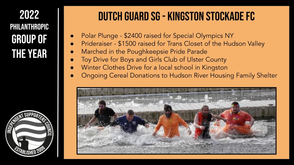 ISCSupporters's tweet photo. Congratulations to the @DutchGuardSG for winning 2022 Philanthropic Group of the Year as selected by their peers in the Independent Supporters Council!
👏 Check out the amazing stuff they did in 2022 as a group in their community.
#ISCABQ https://t.co/R6iLAeN3Bf