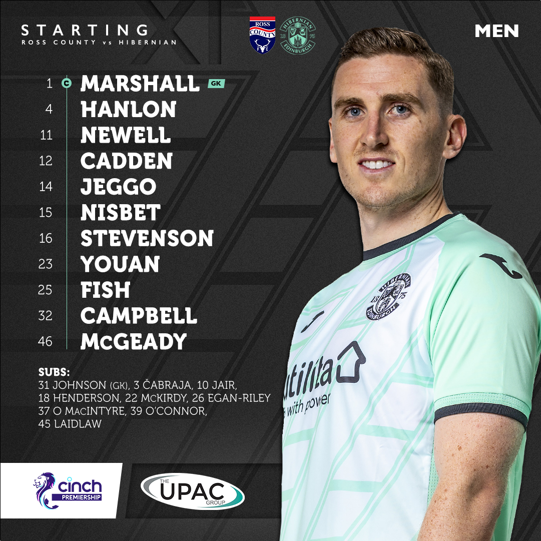 HibernianFC's tweet photo. Tonight's Hibernian XI 🥬

Delivered by @UpacGroup 📦

#cinchPrem https://t.co/ErnfJ2d9GT