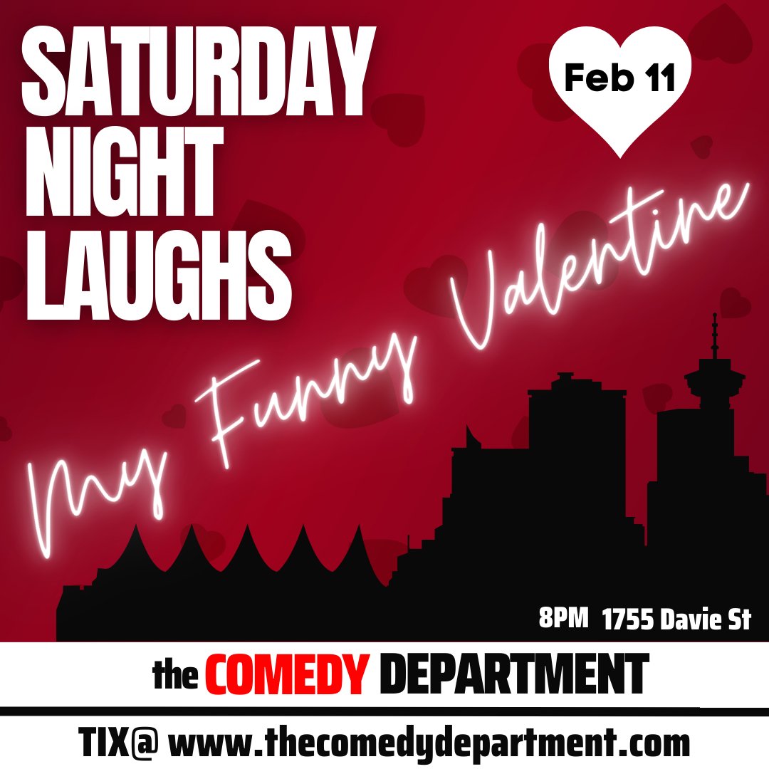 The Comedy Department (@thecomedydept) on Twitter photo Feb. 11th, 8pm My Funny Valentine! TIX: thecomedydepartment.com at the Park Pub 1755 Davie St. #vancouvercomedy #comedy #improvcomedy #comedyclub #datenight #saturdaynightlaughs #thecomedydepartment <a href="/improvchick/">Denise Jones</a> <a href="/DMilchard/">David Milchard</a> <a href="/convos2yrold/">ConvosTV</a> Feb. 11th, 8pm My Funny Valentine! TIX: thecomedydepartment.com at the Park Pub 1755 Davie St. #vancouvercomedy #comedy #improvcomedy #comedyclub #datenight #saturdaynightlaughs #thecomedydepartment <a href="/improvchick/">Denise Jones</a> <a href="/DMilchard/">David Milchard</a> <a href="/convos2yrold/">ConvosTV</a>