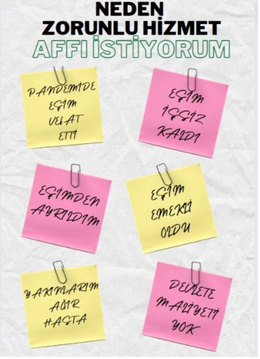 Eşi vefat eden, eşinden ayrılan, eşi emekli olan, eşi pandemide işsiz kalan,çocuğu,annesi, babası,eşi ağır hasta olan birçok öğretmen ve çocukları mağdur.13 yıldır hizmet affı bekliyor. 
#MebZorunluAffıDuy