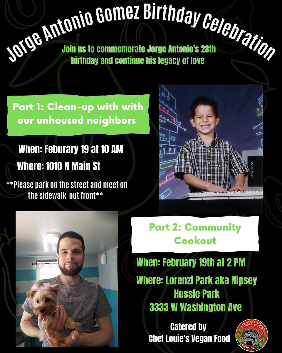 Please join us for Jorges 28th birthday 💚 2 events in 1 day!