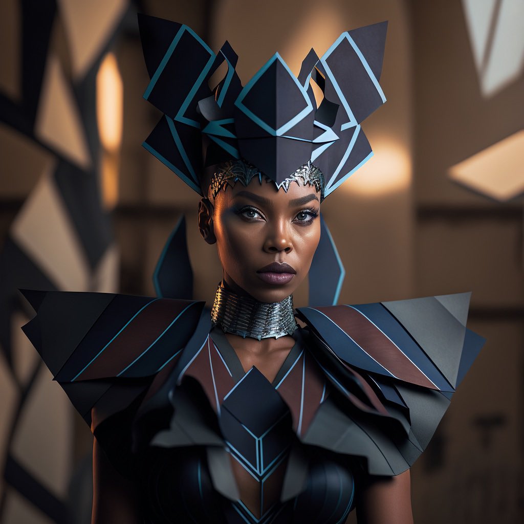 I’ll start sharing my adventures in #midjourney high fashion AI art direction today. These are Wakandan inspired. #AIart