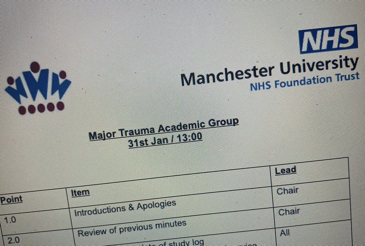 Our first MFT Major Trauma Academic Group of 2023 🙌🏼 A great collaboration between major trauma professionals and specialities, working together to increase research capability and activity within our Major Trauma Centre. Exciting times ahead 📚🏥🚑