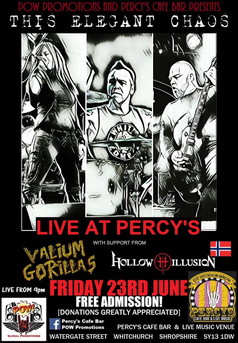 valiumgorillas's tweet photo. New gig news:
https://t.co/qFQmRFJmKA
We very much look forward to this awesome night coming around. We hope to see you there! (free entry).
#keeponbuzzin
#valiumgorillas
#percys #percyscafebar #thiselegantchaos #hollowillusion https://t.co/lQcCDARncG