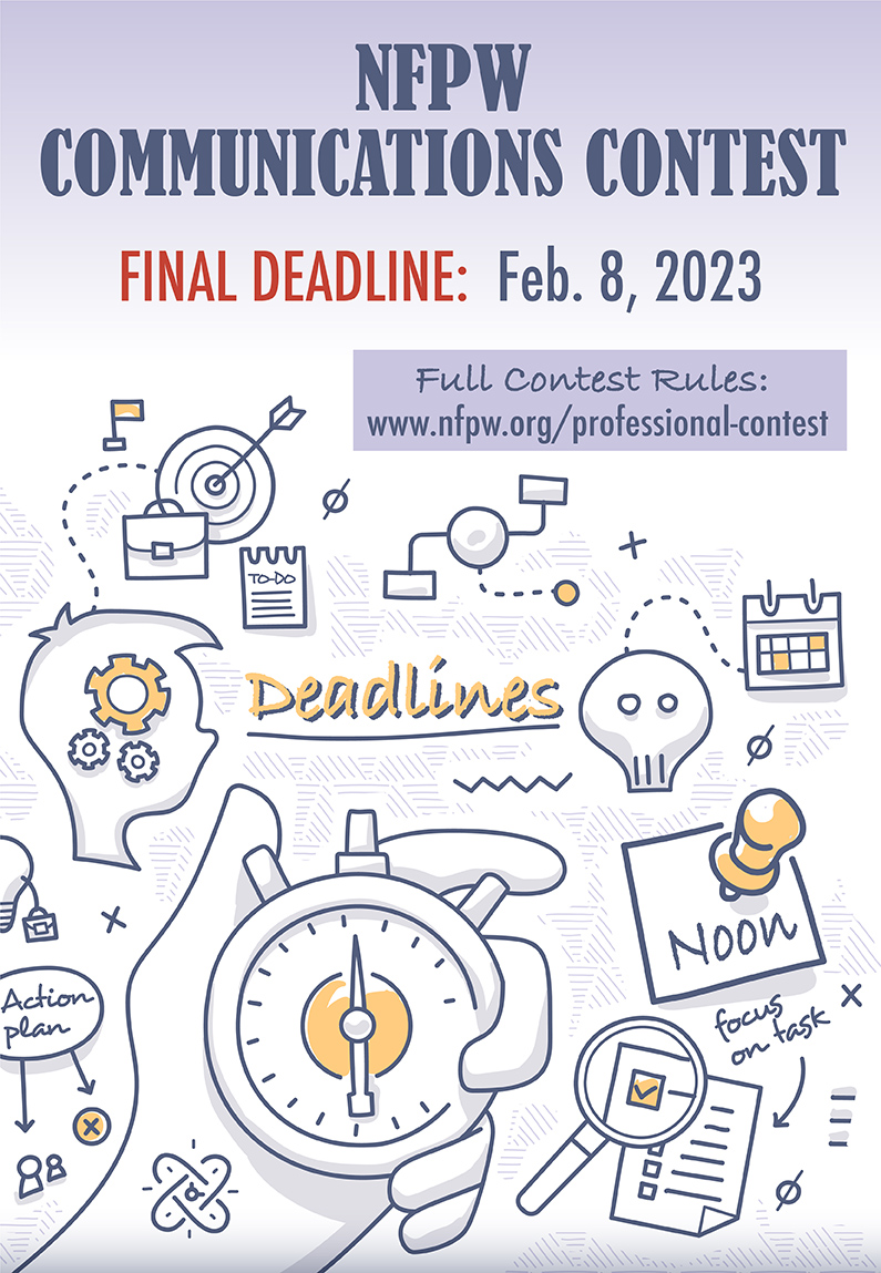 You have until next Wednesday to get those entries in by noon! Don't wait last minute! Contact contest@nfpw.org for any questions.