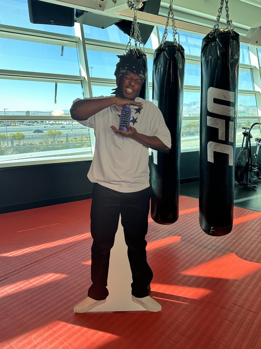 ufc's tweet image. Thanks for showing up for today’s #DrinkPRIME announcement @KSI! 🤝