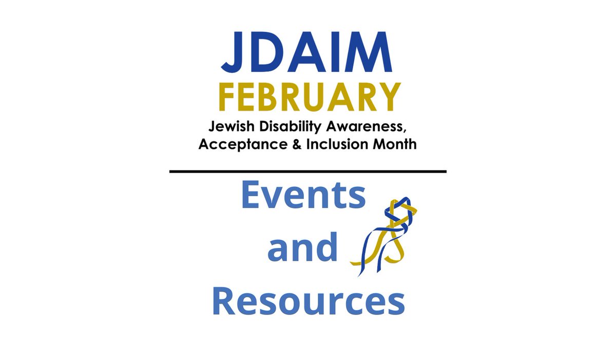February is Jewish Disability Awareness and Inclusion Month (JDAIM). We've created a JDAIM information page on our website with resources, events, and a full list of JDAIM activities – click the link in our profile for events &amp; resources throughout February.  #JDAIM