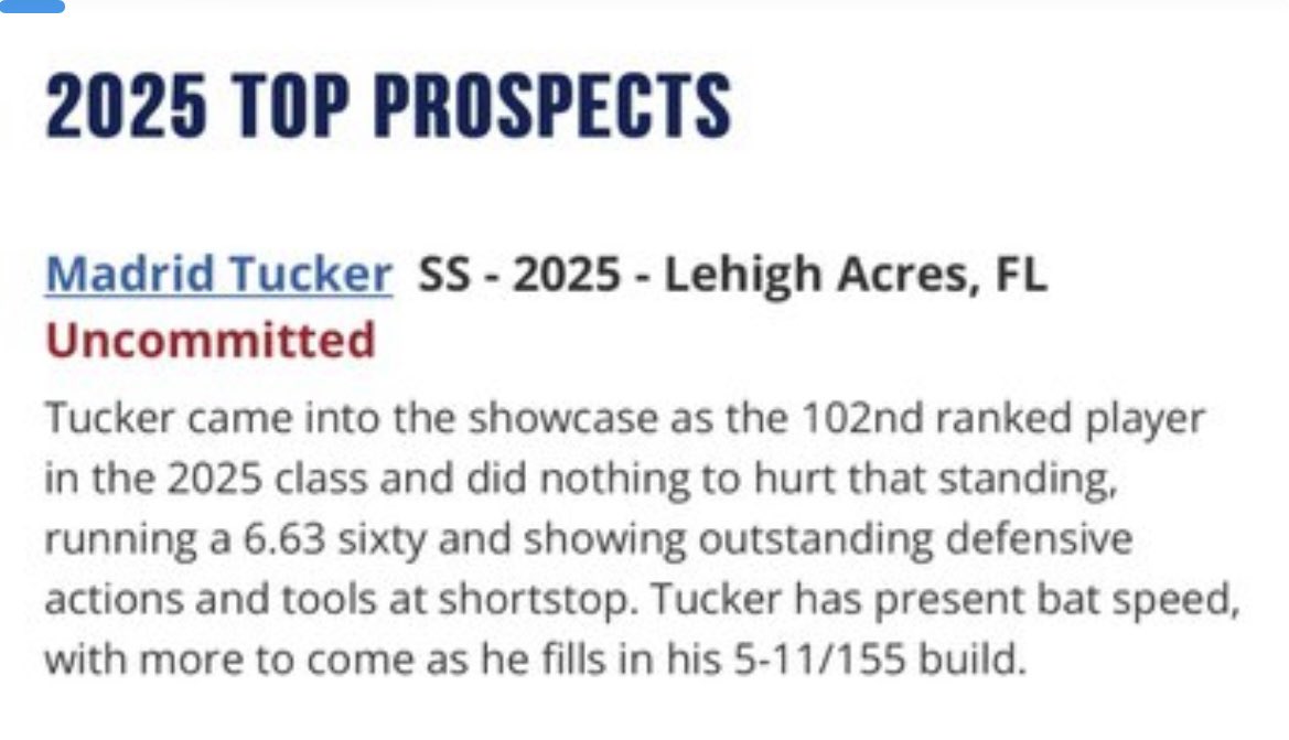 I had an amazing time at the perfect game showcase this last weekend , I would like to thank all the coaches and players for the great time I had.
