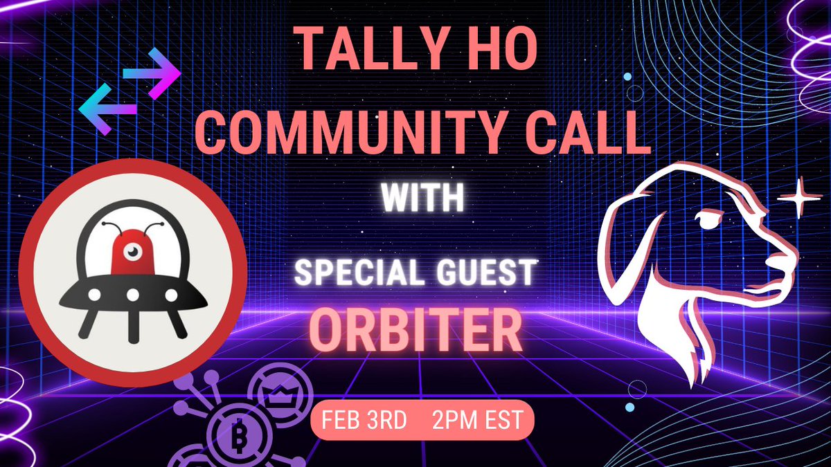taho_xyz's tweet image. Taking off with @Orbiter_Finance on this week’s Community Call 🛸

Tune in Friday at 2PM ET, via chat.tallyho.org 📲