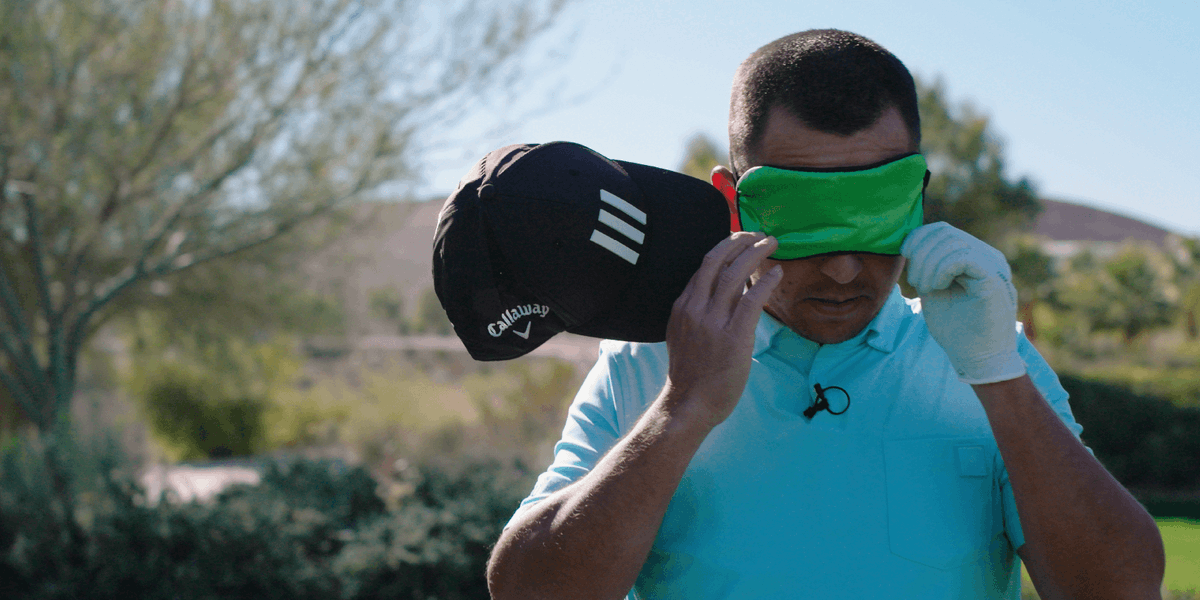 XSchauffele's tweet photo. I practiced blindfolded as a kid, but never anything like this. Stay tuned. 👀 https://t.co/mM49bnXsgP