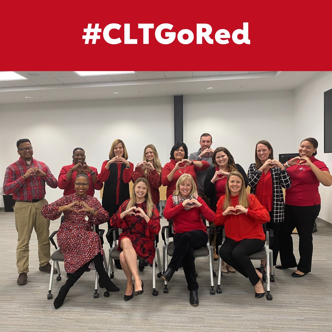 AmericanHeartNC's tweet photo. Across #NC, our American Heart Association staff teams are RED-y to support women's heart health! Check out how we #CLTGoRed! Plan to wear your RED for National #WearRedDay this Friday, Feb. 3 and share #CharlotteNC Go Red pics with #CLTGoRed. https://t.co/xHUxSHxSXA