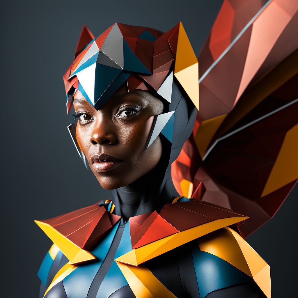 High fashion #ai art direction #midjourney #WakandaForever inspired super suit #polygonheroes #fashion #aiart