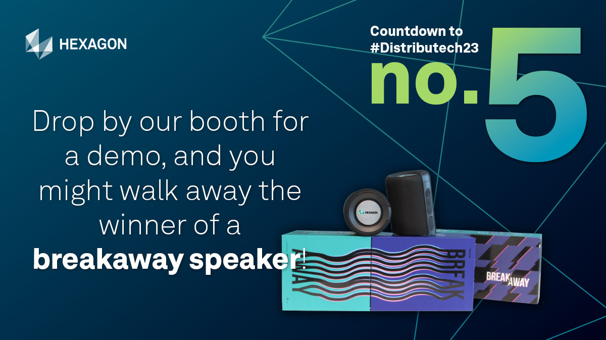 HexagonSIG's tweet image. Reason no. 5 to visit Hexagon at #Distributech23: Drop by our booth for a demo, and you might walk away the winner of a breakaway speaker! hxgn.biz/3WwJsQN

@DISTRIBUTECH #countdown #utilities #giveaway