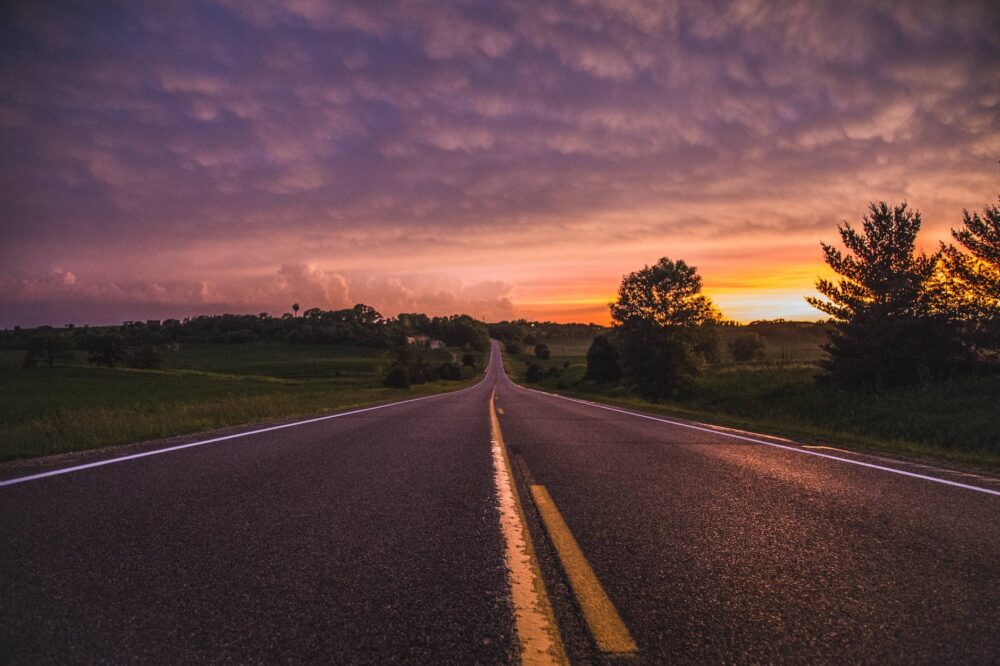 Oh just take a look at this! 

 #Cloud #Sky #Atmosphere #Plant #Afterglow #Tree #Naturallandscape #Roadsurface #Dusk #Asphalt