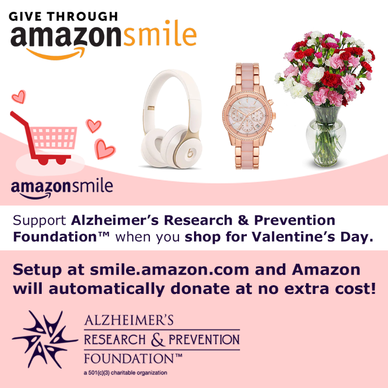 PreventAD's tweet photo. Setup Amazon Smile to #donate while you shop for #ValentinesDay at: https://t.co/iVF2RhynlU
Amazon will donate a portion of their profit (no cost to you) to #Alzheimer's Research (ARPF) ❤🙏
#PreventAD
#alz #NonProfit #valentines #valentinesgift #ValentinesDayChallenge