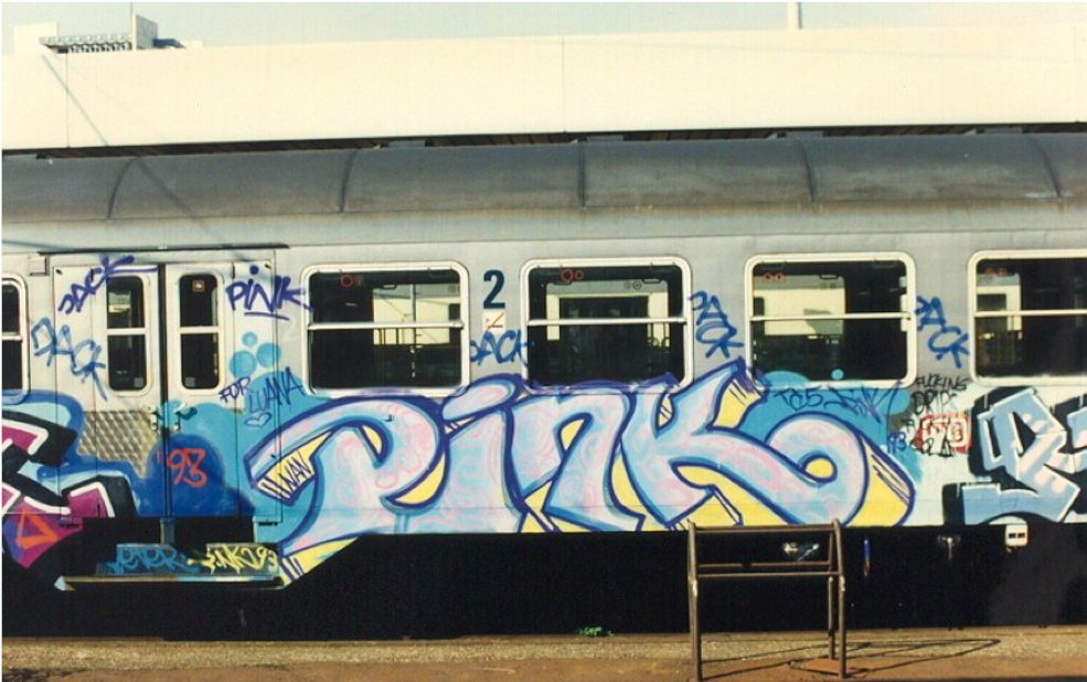 SteveJMariotti's tweet photo. When I taught #specialed in the #southbronx in the 1980s, I marveled at subway art like this tag from Lady Pink. She built a brilliant career as an artist/entrepreneur.  Check out her beautiful artwork at https://t.co/NiDzayOA75
 #graffitiart #LadyPink #entrepreneur https://t.co/79jr7c0wWf