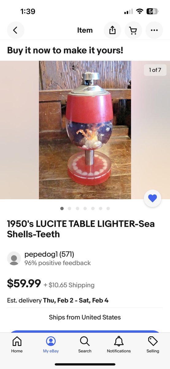 My eBay watchlist might be concerning