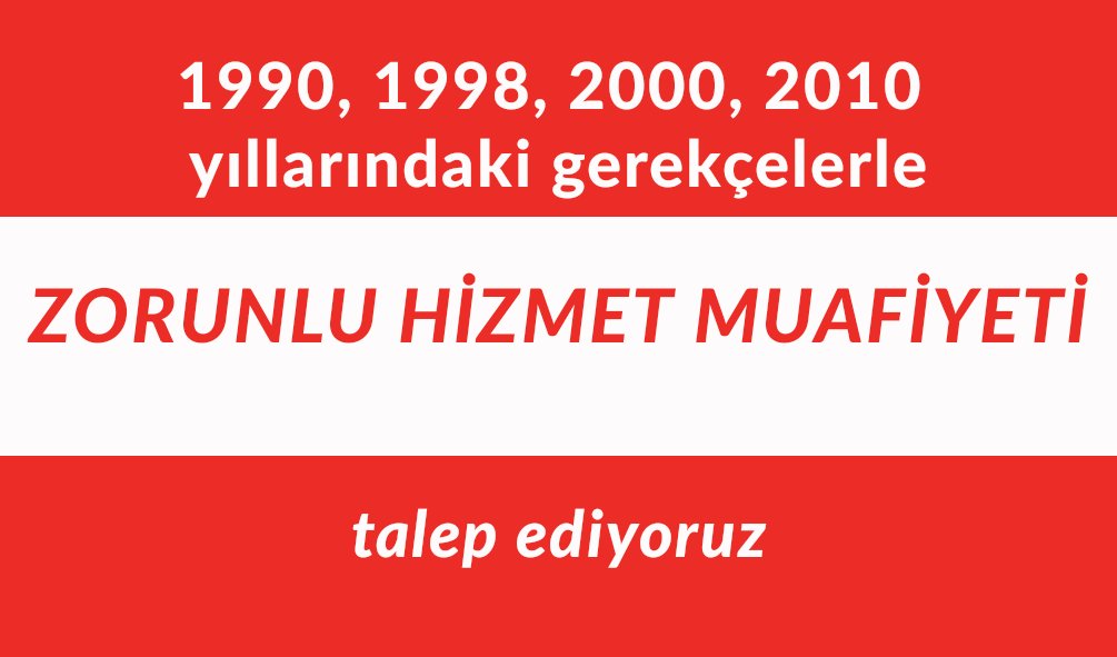 📌 ek atama ve ek maliyet yok ‼️‼️

Zorunlu hizmet affı getirilsin. 
 #MebZorunluAffıDuy
<a href="/RTErdogan/">Recep Tayyip Erdoğan</a> <a href="/EmineErdogan/">Emine Erdoğan</a> <a href="/tcbestepe/">T.C. Cumhurbaşkanlığı</a>
<a href="/TalipGeylan06/">Talip Geylan</a>
<a href="/_aliyalcin_/">Ali YALÇIN</a>
<a href="/EgitimBirSen/">Eğitim-Bir-Sen</a>
<a href="/turkegitimsen/">Türk Eğitim Sen</a>
<a href="/mebimdestek/">mebim</a>
<a href="/tcmeb/">Millî Eğitim Bakanlığı</a>