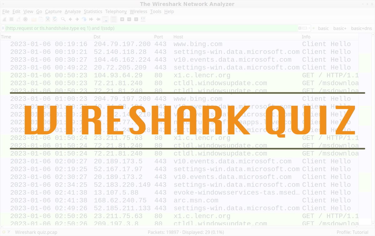 Unit42_Intel's tweet photo. Our January #Wireshark quiz answers are live! Test yourself today by reading the first post and then checking your answers. This blog presents a packet capture (#pcap) of malicious activity and asks questions based on info derived from network traffic. https://t.co/C6lX4kJIre https://t.co/UI232zZzQP
