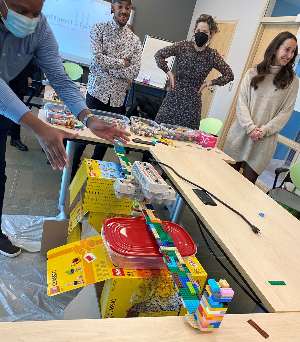 UWHalifax's tweet image. Last week, our board got together for a day of learning and planning. One of their activities involved Lego, where they worked together to Bridge the Gap, just like we do in community!

#learningwithlego #bridgingthegap