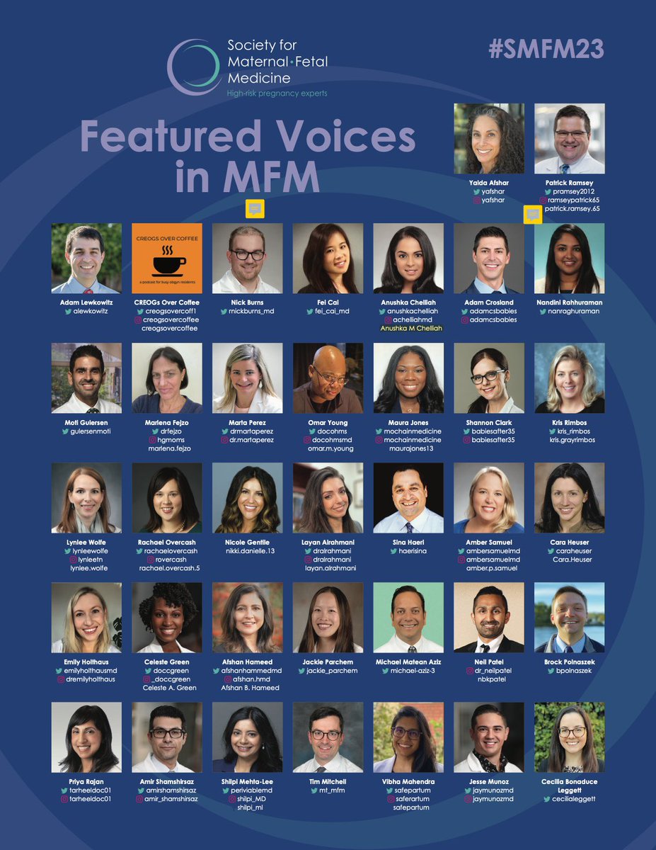Not sure who to follow for #SMFM23 updates? Here’s your roster! I’m ready for your hot takes, memes, gifs, debates, and whatever else you got <a href="/MySMFM/">SMFM</a> #obgyn #mfm