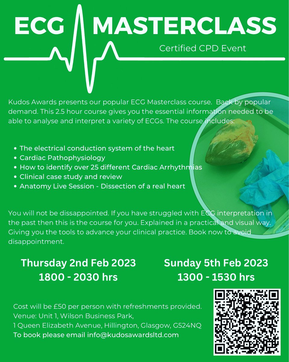 Just a few places remaining on Sunday for our ecg masterclass. Book now via the email on the poster below.