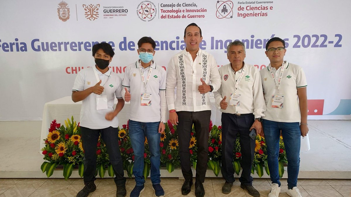 ConalepGro19's tweet photo. Alumnos  del club de robótica del plantel Chilapa, asistieron a la "Feria Estatal Guerrerense de Ciencias e Ingenierías (FEGUECI)" junto con el titular de la Dirección General y el anfitrión del evento, el Director General de COCITyEG; Miguel Angel Rendón Liborio. https://t.co/htRmAZSqgS