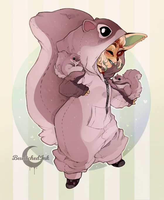  Momonga • Chipmunk • Prevost Squirrel Pride reppin' cuties from last night! These YCH's will be closing up tomorrow for another year~                           