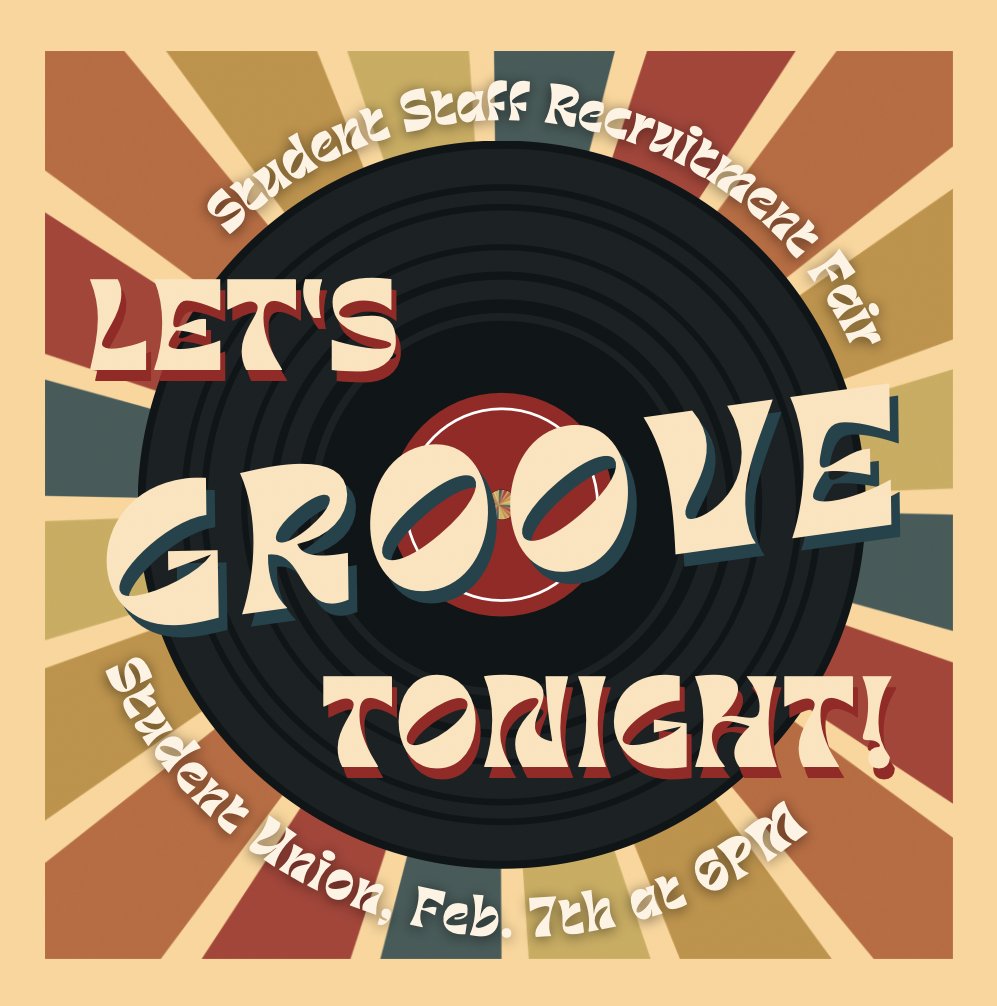 Bad news: the SSR Fair for today had to be postponed (thank you, inclement weather). Good news: IT WILL BE A WEEK FROM TODAY!! Come join us NEXT Tuesday, February 7th @ 6 PM, in the Student Union. It'll be super informational and extra groovy!! We hope to see you there!!