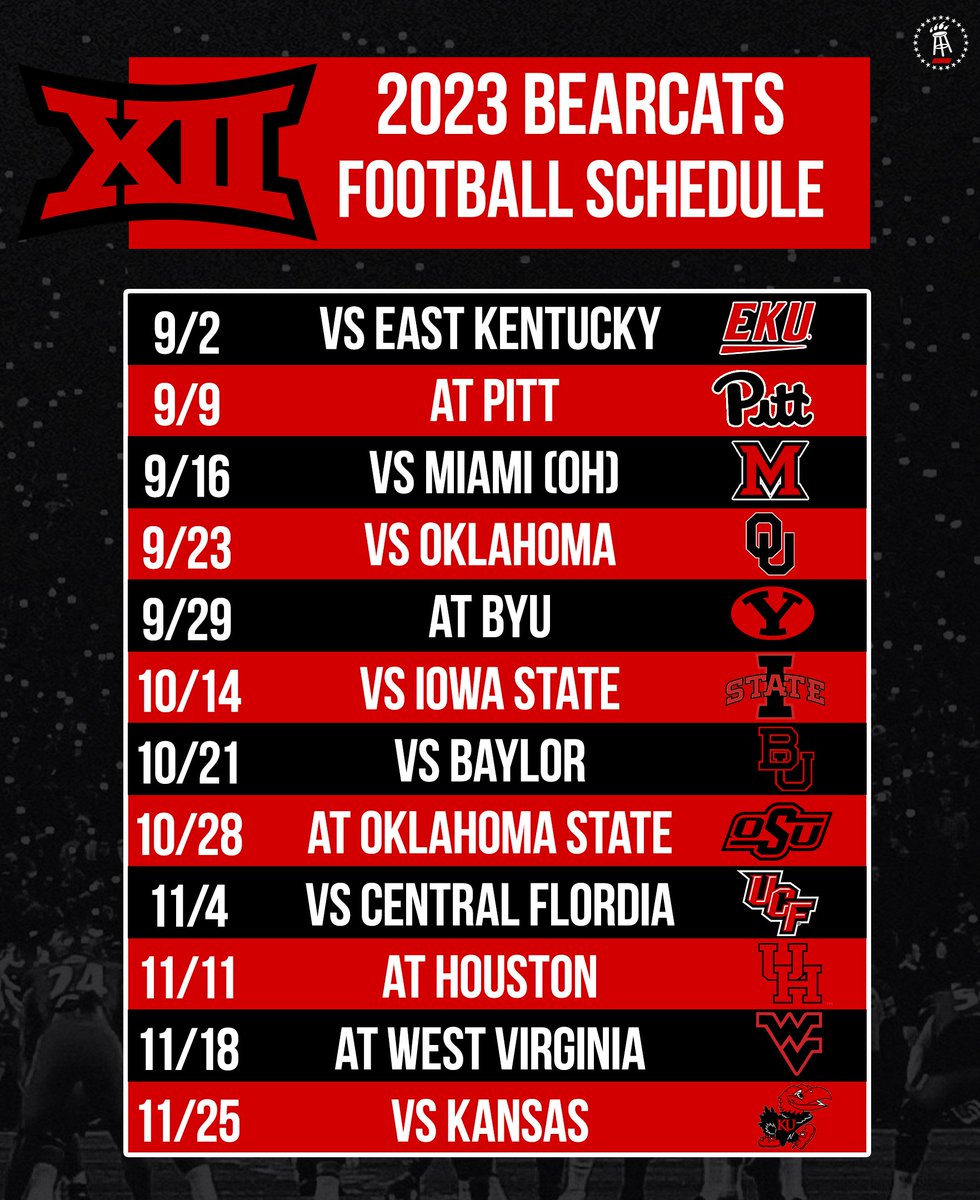 Official 2023 Cincinnati Bearcats Football Schedule