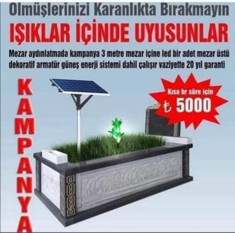 arkadaşlar ışıklı mezar işine girdim
ölmüşleriniz ışıklar içerisinde uyusun..