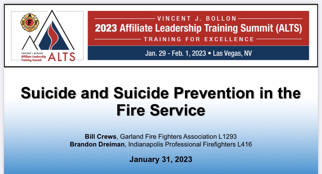daisyfire1463's tweet photo. Standing room only in this class. It’s a heavy topic at #ALTS23 that should be discussed in the fire house. There are resources. Call 988 if you are having thoughts. https://t.co/c1MTJPgrIv
