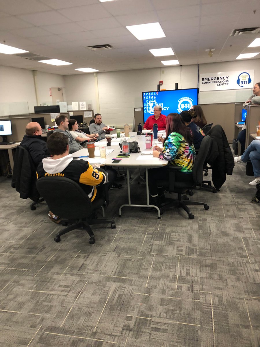Cincy911's tweet photo. This week a group of @Cincy911 and @CincyFireEMS are training to become Communications Training Officers. Once they receive their CTO certification, they will help supervise and train 911 call takers. https://t.co/Wcr3MF5xWz