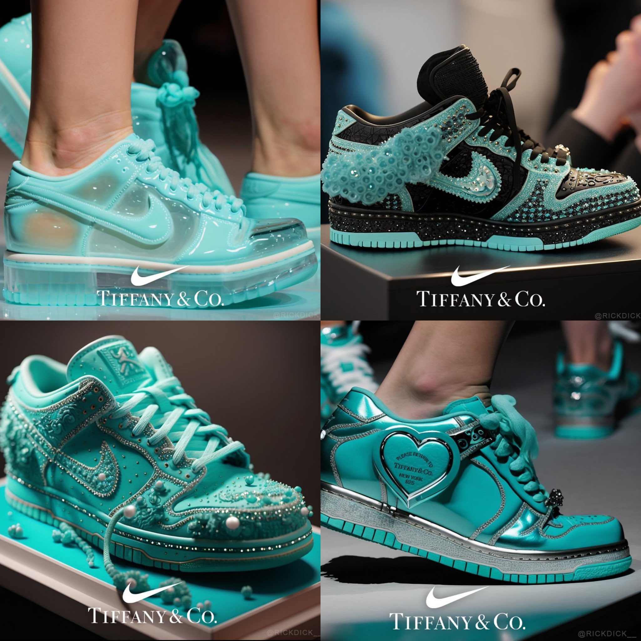 andriana シ on "ai generated designs for nike x tiffany VS what we *actually* got https://t.co/ks3eFmsChZ" /