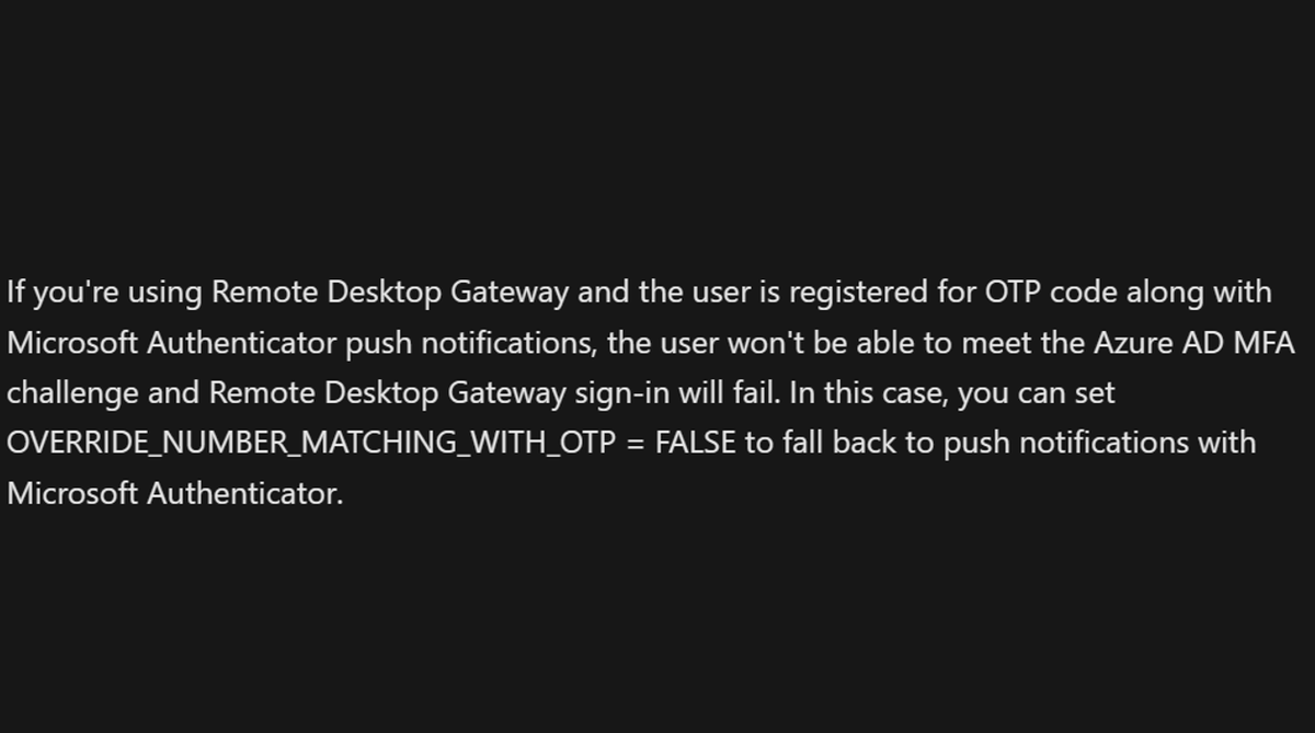 fberson's tweet photo. A new upgrade to traditional MFA notifications in Microsoft Authenticator is coming: Number matching. This has an impact on Microsoft native #RDS deployments that use #RDGW + #NPS Extension. Those need to fall back to push notifications. info: https://t.co/ITQANM0m7L #Numbermatch https://t.co/fo0wggSuYM
