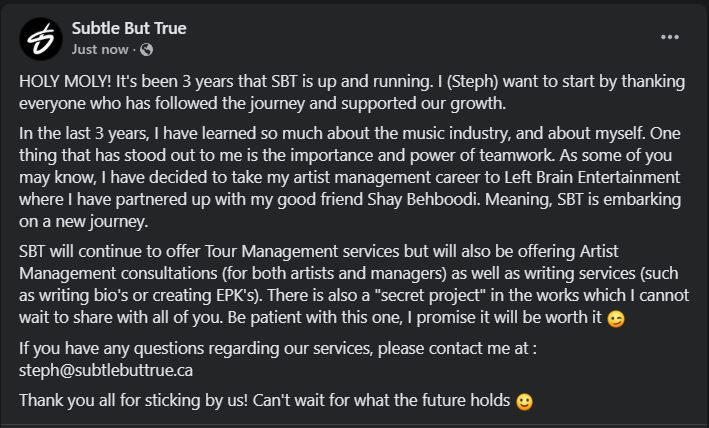 Going into this 3rd year of SBT with a new vision! 
Onwards and upwards!