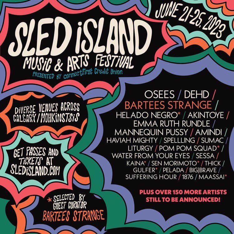 super stoked to be playing @sledisland on this wild lineup, thanks for having us @Bartees_Strange!!