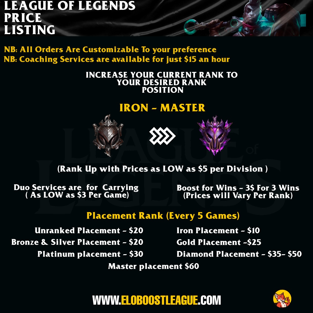 LoL Boost - Buy League of Legends Boosting Services