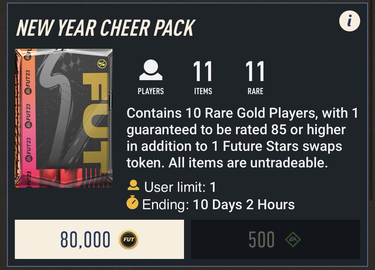 Will give 5 people #FIFA23 points to open this pack (has a swaps token)

Just like this &amp; be following for DMs