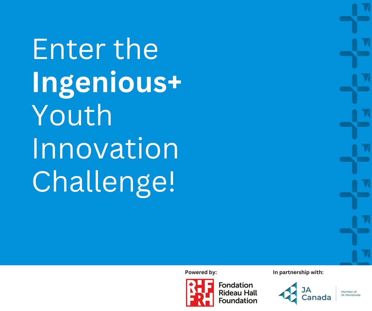 Your ideas can become future innovations! 

Every big idea starts with a small one. Ingenious+ is a national youth #innovation challenge that helps teens’ ideas grow.  

Submit your innovation by Feb 28 Ingeniousplus.ca