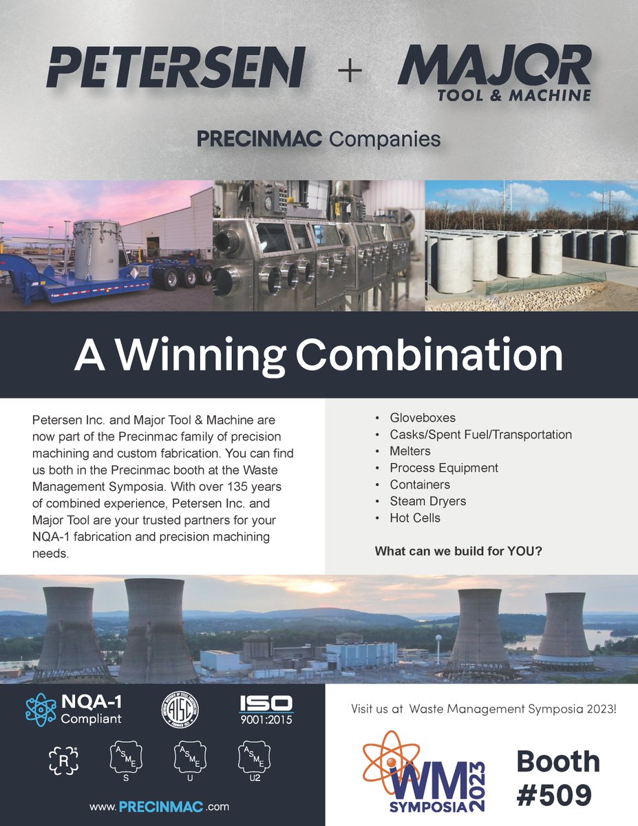 Did you know Petersen Inc. and Major Tool &amp; Machine will be teaming up at the Waste Management Symposia this month in Phoenix, AZ under the Precinmac name? Come check us out at booth #509.