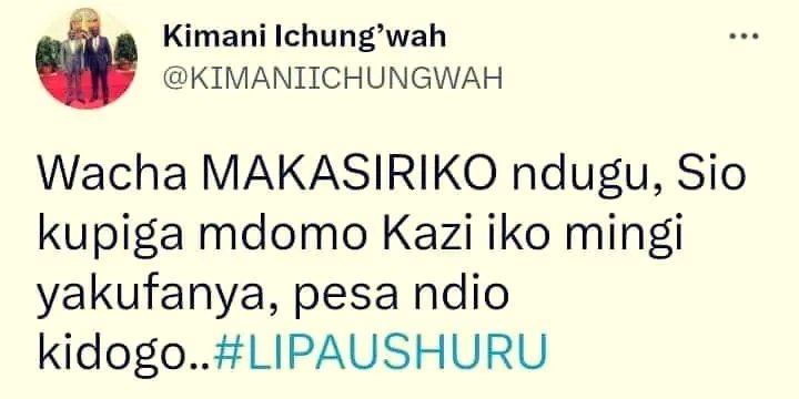 Majority leader of Ruling coalition has responded to opposition leader. Case closed, watu walipe ushuru.