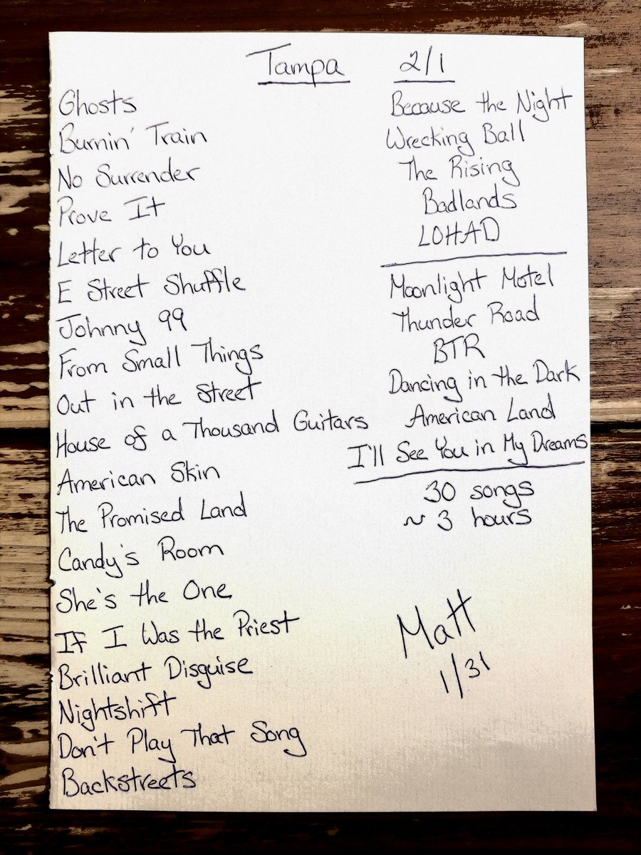 mcreedon20's tweet image. 24 hours to go 🥳

Here&apos;s my final prediction for tomorrow night:

#Springsteen #SpringsteenTour2023 #springnuts