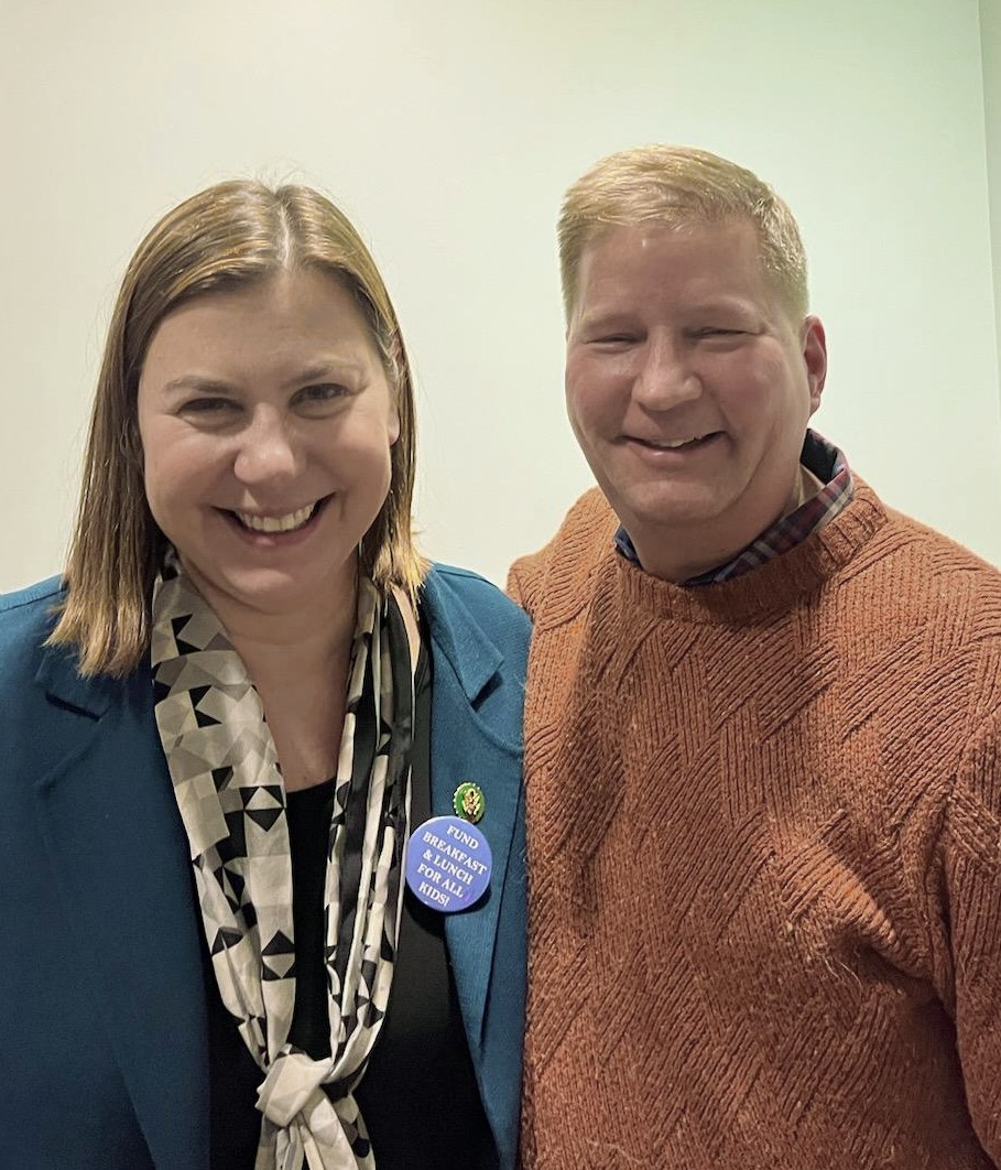 Hamming it up with Rep. Elissa Slotkin after a rigorous discussion about support for <a href="/troyschools/">TroySchools</a> kids.