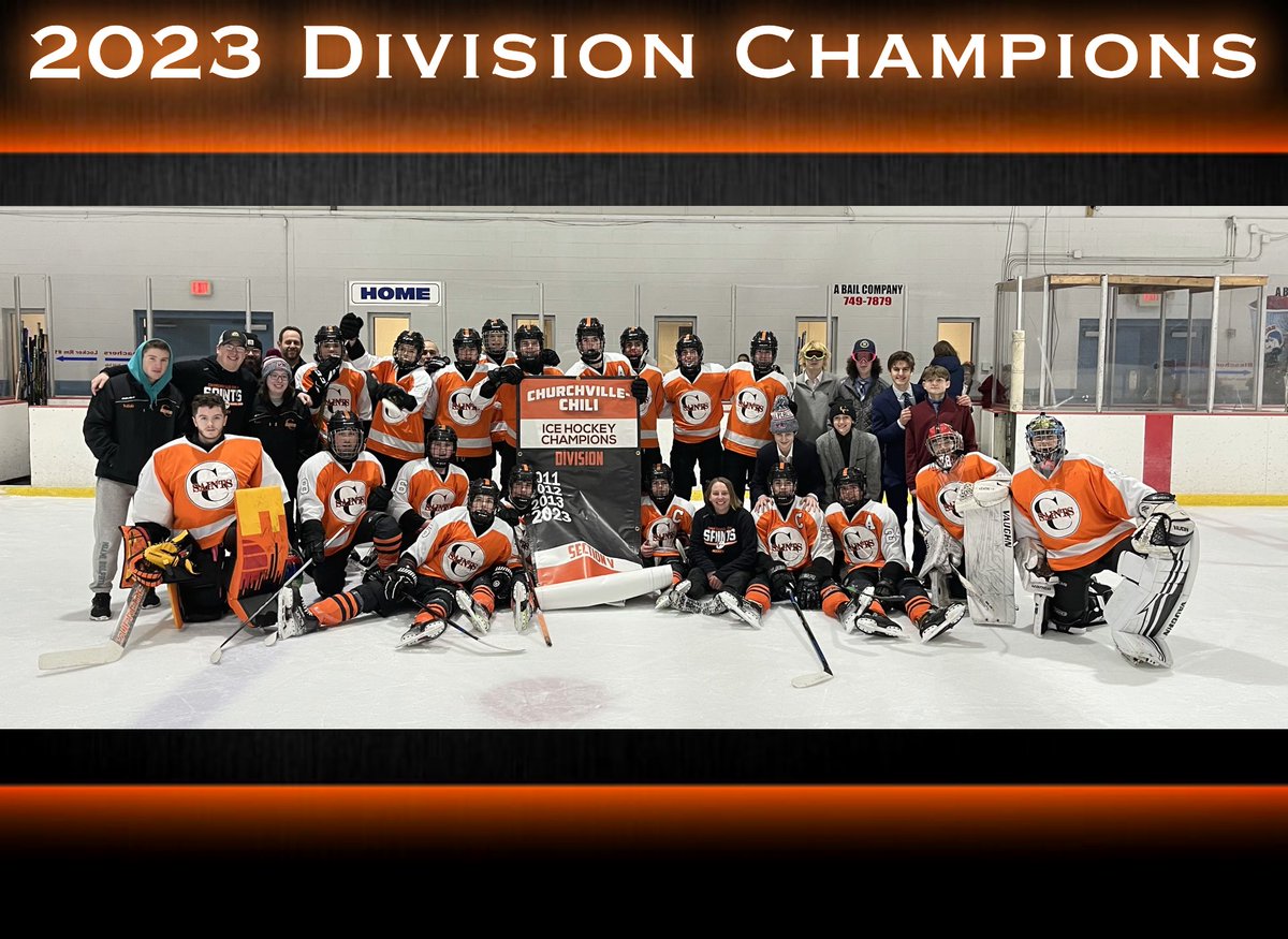 With tonight’s win, the boys clinched the division title for the first time in 10 years! Jobs not finished though #CCPuck